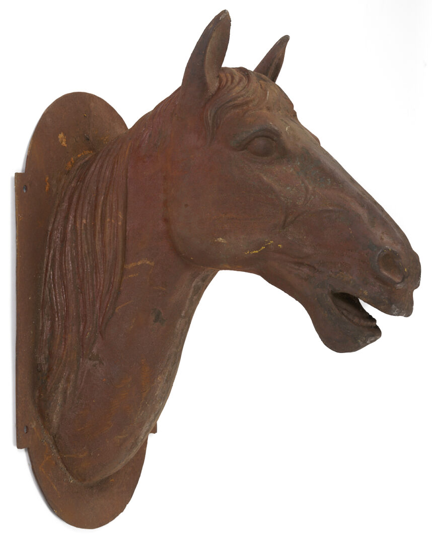 Lot 1080: Cast Iron Horse Head Wall Plaque