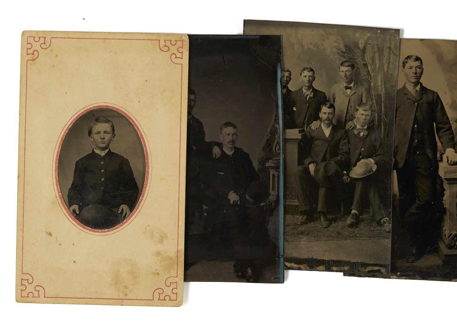 Lot 1081: Large Group Unframed Tintypes, incl. Black Photos