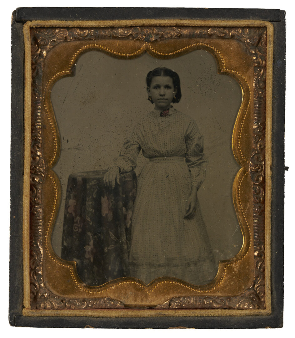 Lot 1082: Collection of 38 Tintypes, Ambrotypes, Daguerreotypes plus Carved Masonic