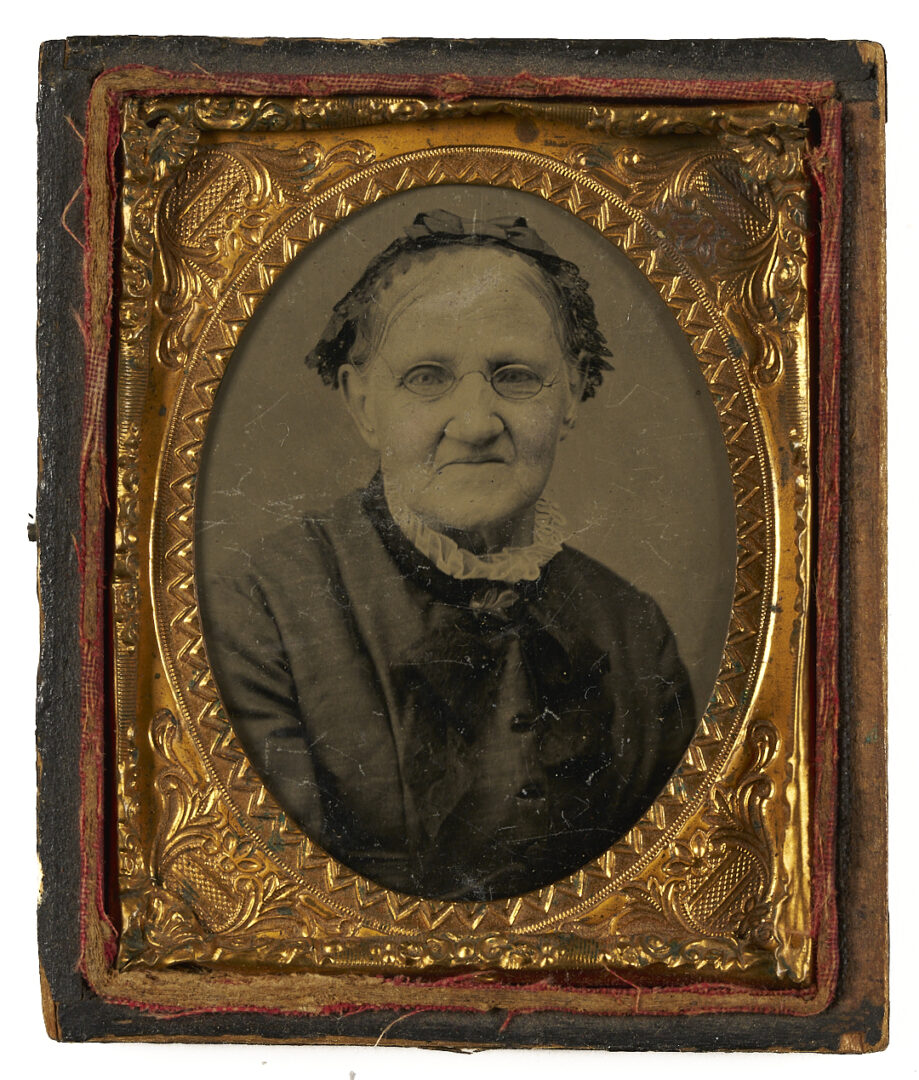 Lot 1082: Collection of 38 Tintypes, Ambrotypes, Daguerreotypes plus Carved Masonic