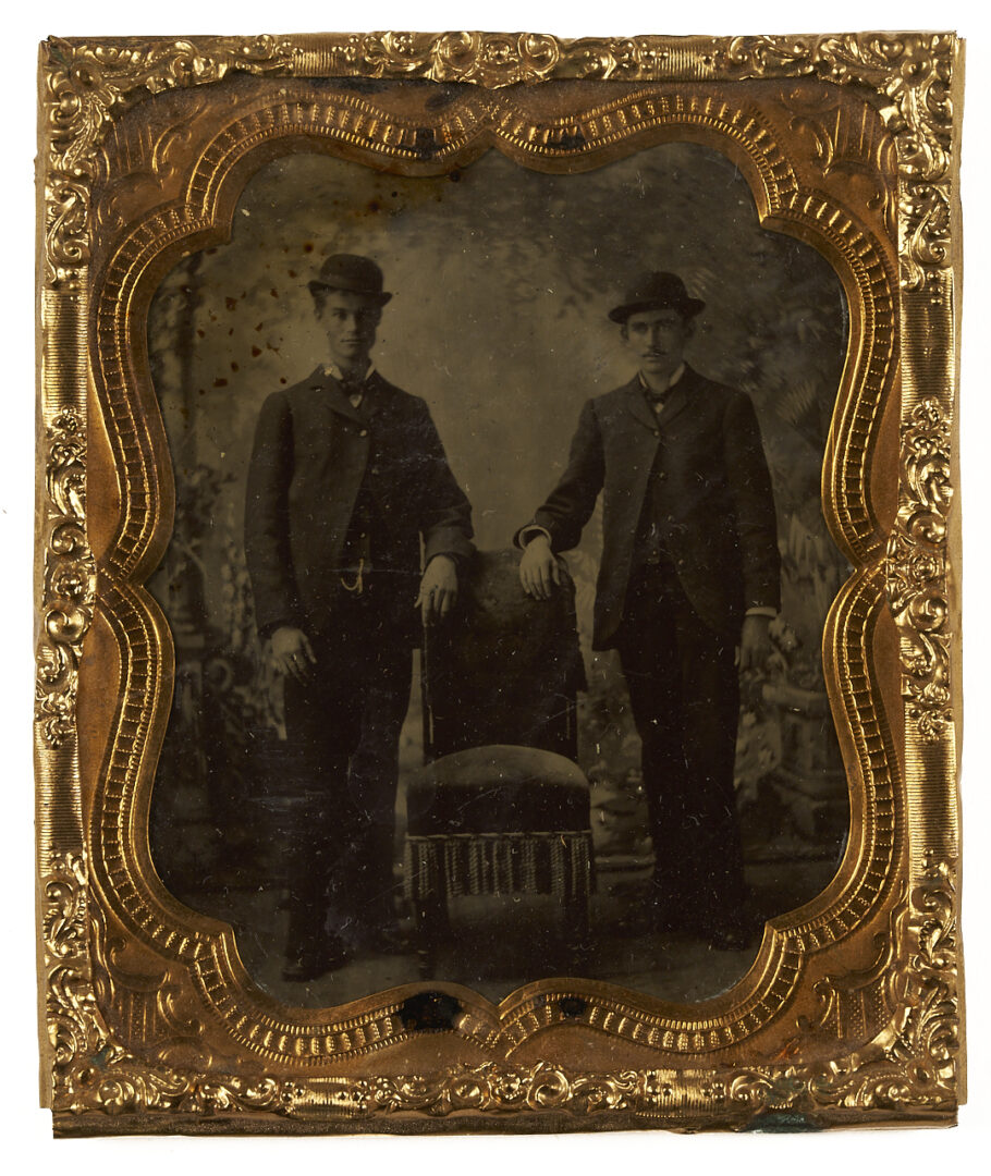 Lot 1082: Collection of 38 Tintypes, Ambrotypes, Daguerreotypes plus Carved Masonic