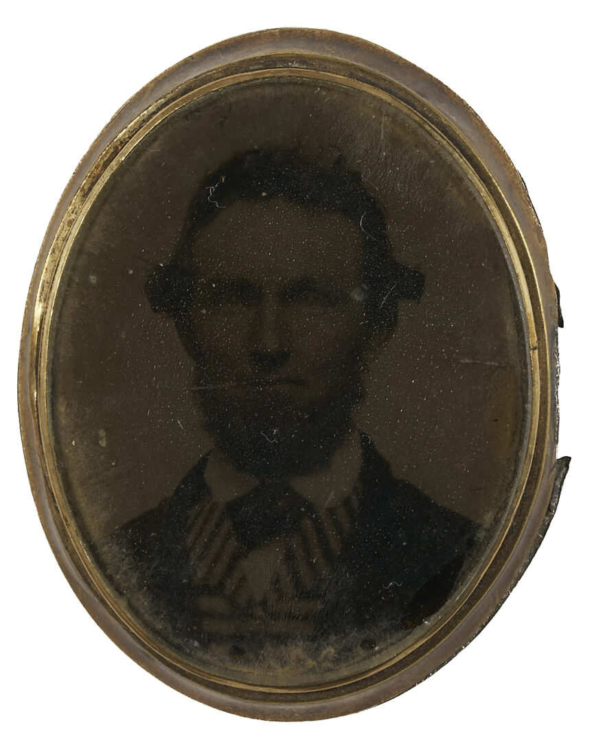 Lot 1082: Collection of 38 Tintypes, Ambrotypes, Daguerreotypes plus Carved Masonic