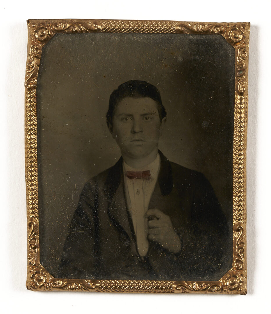 Lot 1082: Collection of 38 Tintypes, Ambrotypes, Daguerreotypes plus Carved Masonic