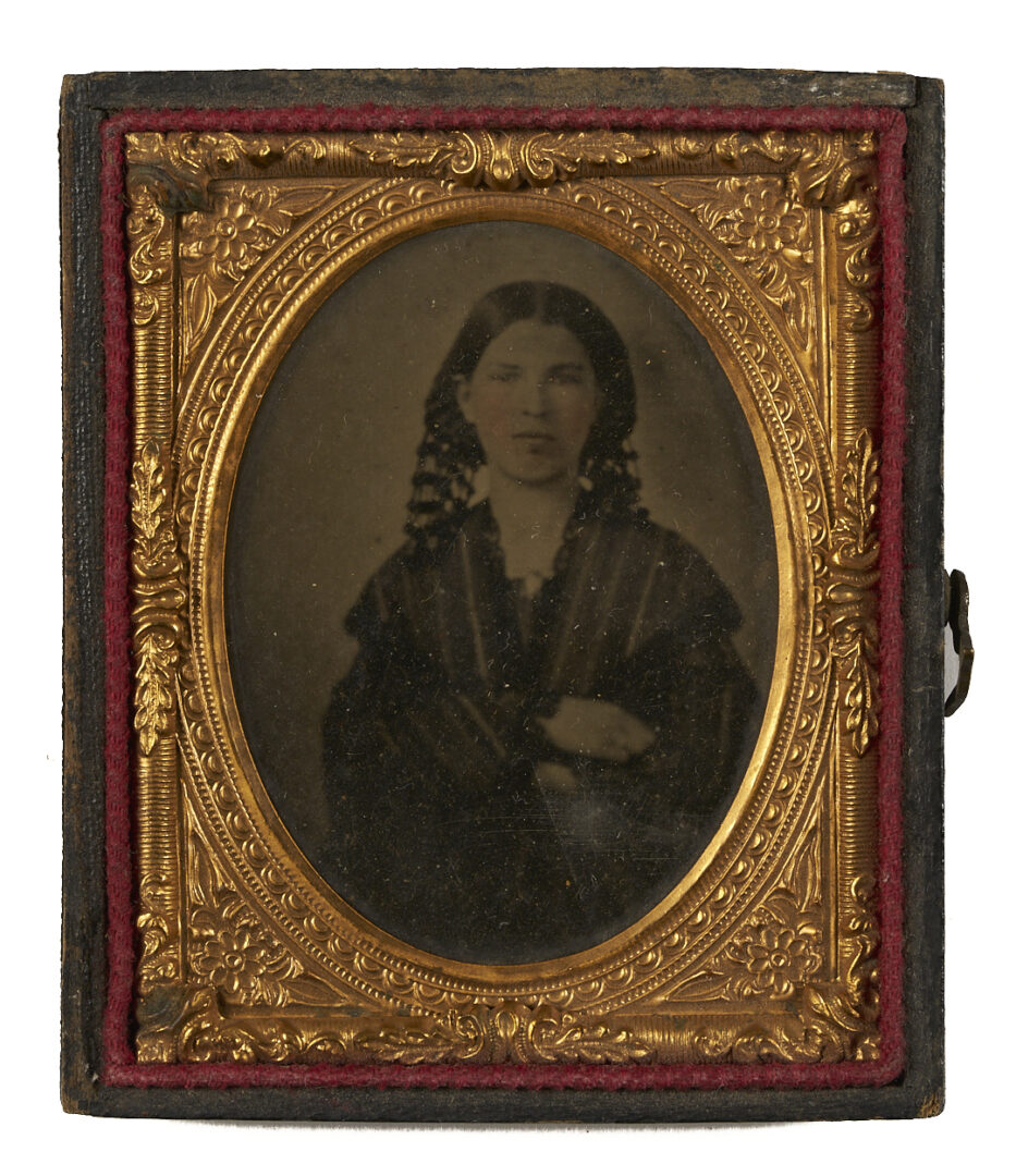 Lot 1082: Collection of 38 Tintypes, Ambrotypes, Daguerreotypes plus Carved Masonic