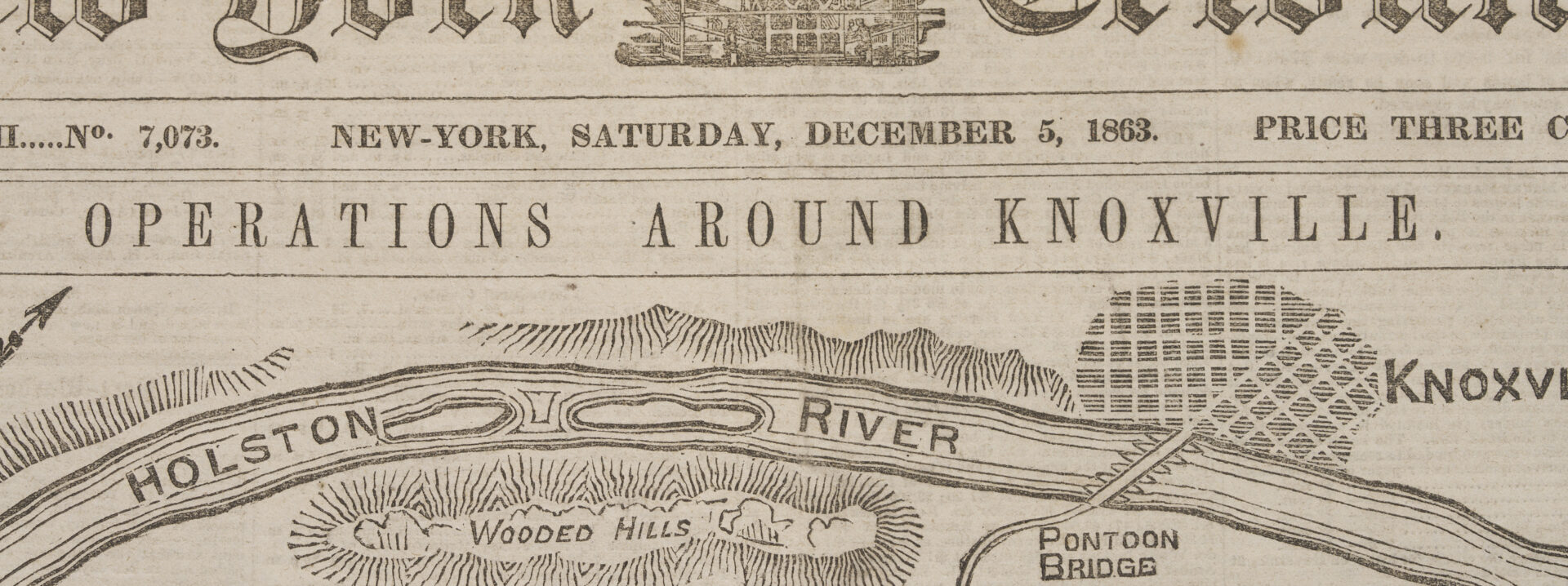 Lot 1084: 2 Newspapers, Relic Revolver, Minie balls and Clay Pipe, Hollybrook Farm, Blount Co.