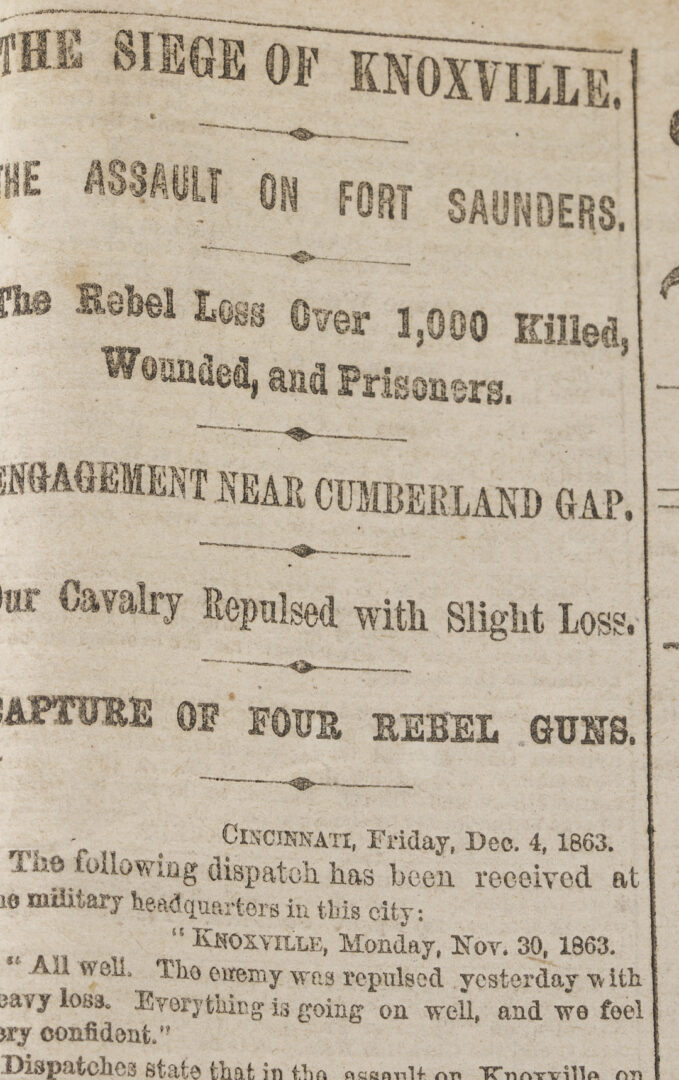 Lot 1084: 2 Newspapers, Relic Revolver, Minie balls and Clay Pipe, Hollybrook Farm, Blount Co.
