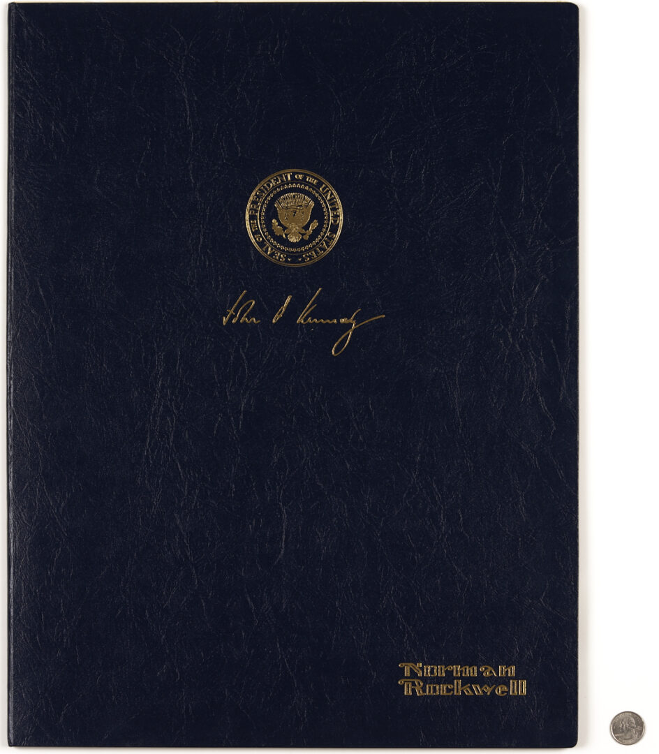 Lot 1087: Norman Rockwell Signed John F. Kennedy Portrait, 1976