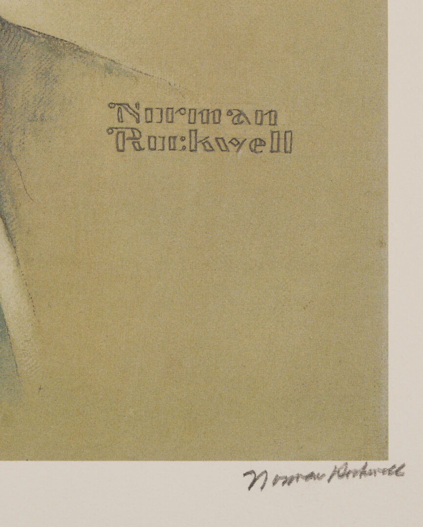 Lot 1087: Norman Rockwell Signed John F. Kennedy Portrait, 1976