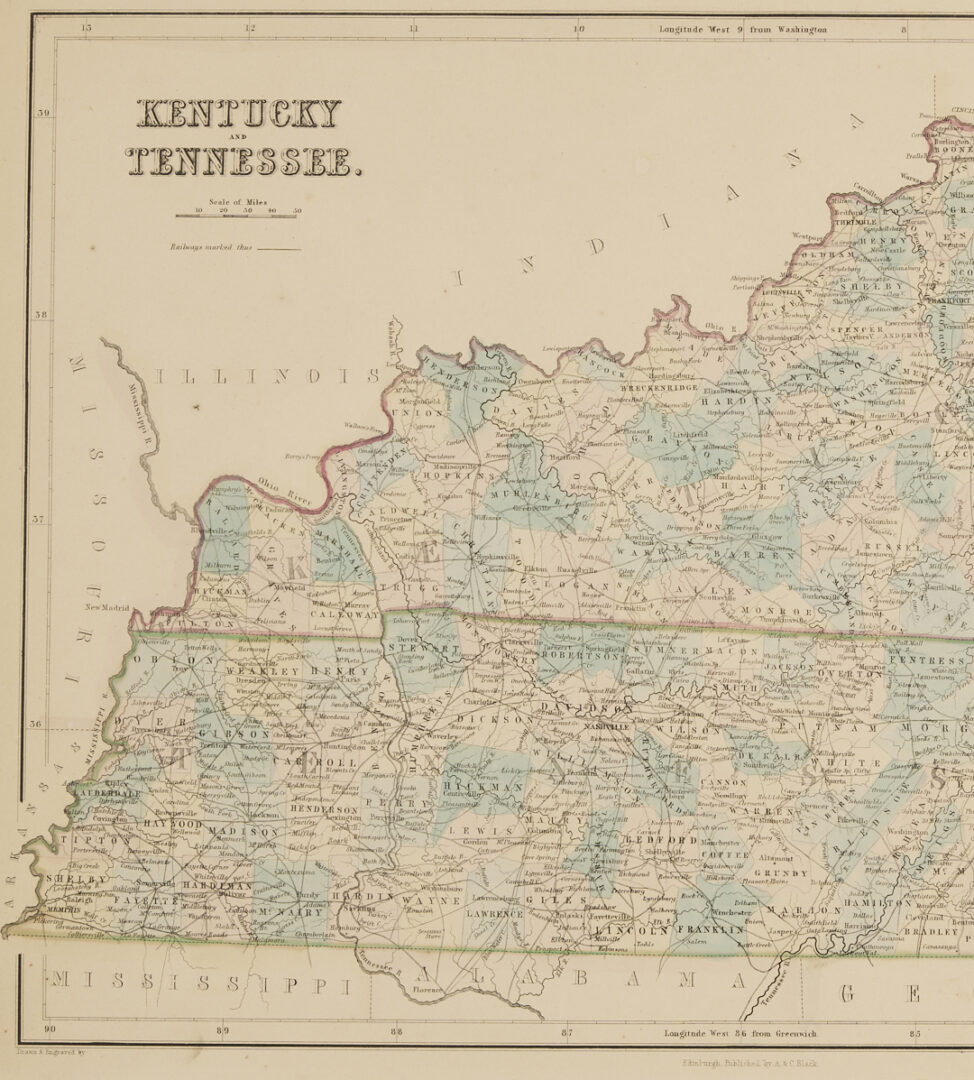 Lot 1089: Group of 5 Maps of Tennessee