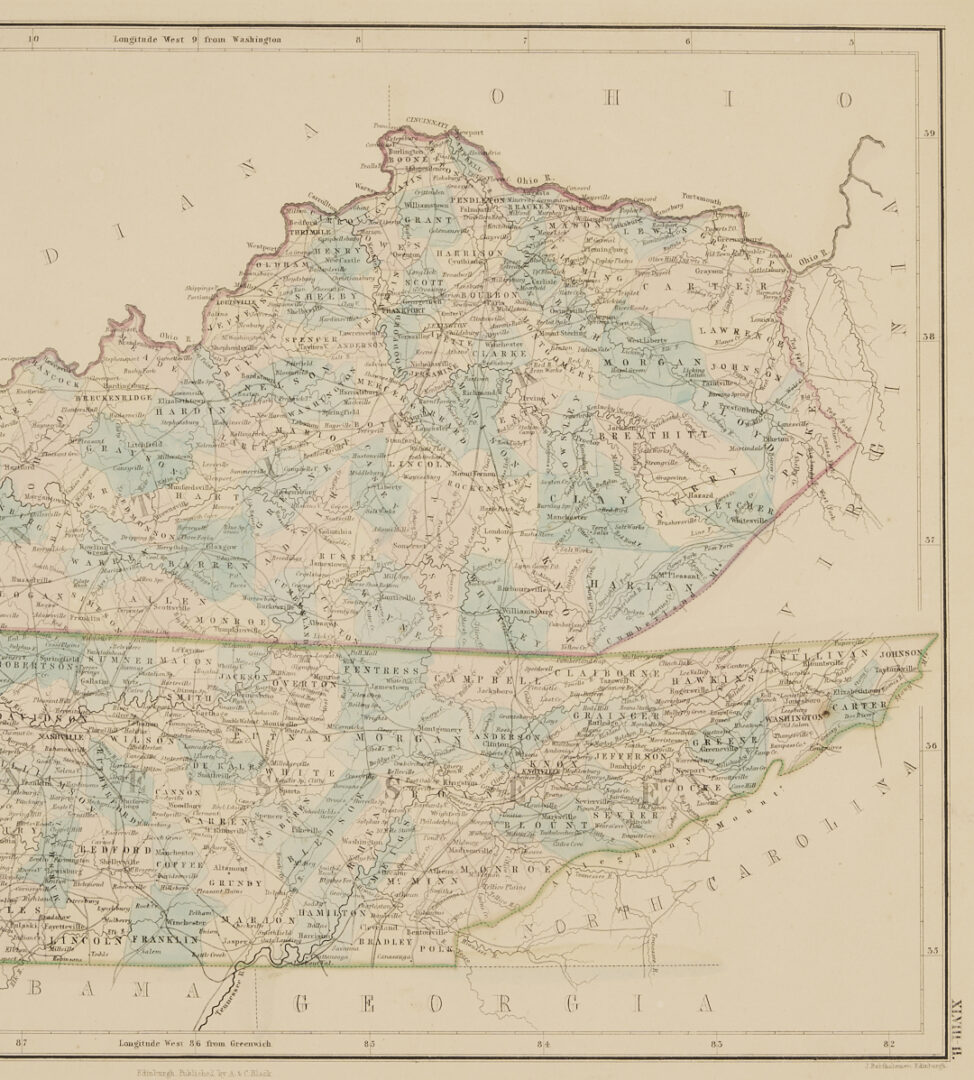 Lot 1089: Group of 5 Maps of Tennessee