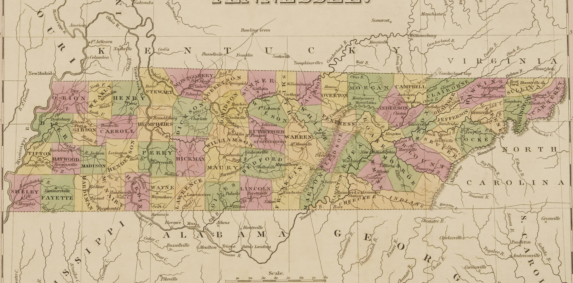 Lot 1089: Group of 5 Maps of Tennessee