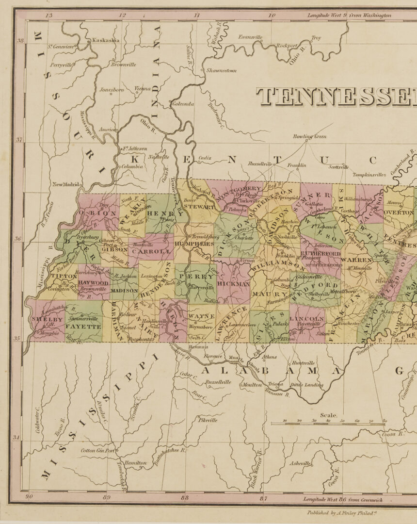 Lot 1089: Group of 5 Maps of Tennessee