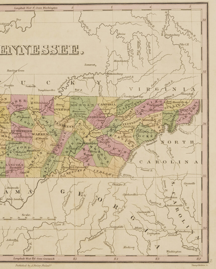 Lot 1089: Group of 5 Maps of Tennessee