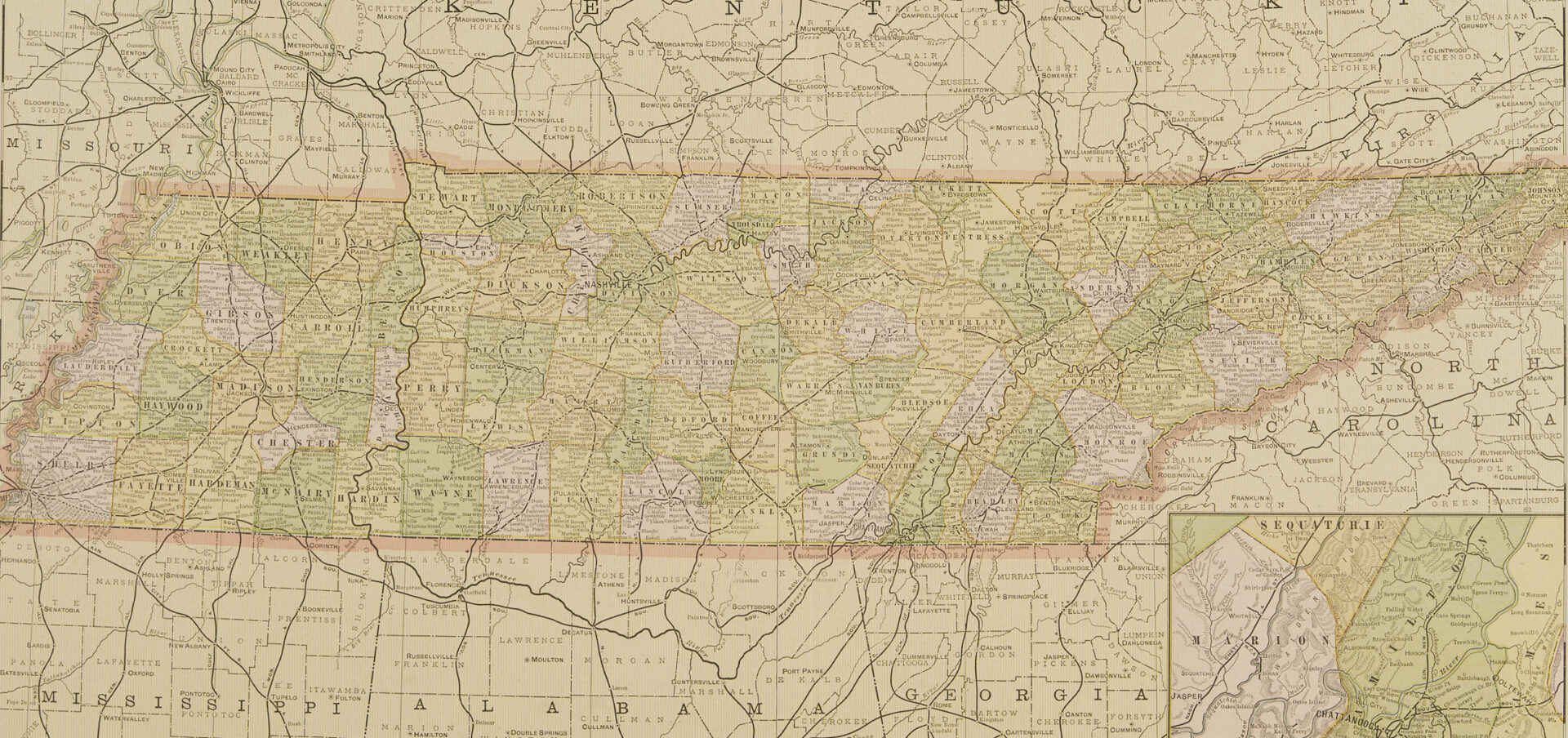 Lot 1089: Group of 5 Maps of Tennessee