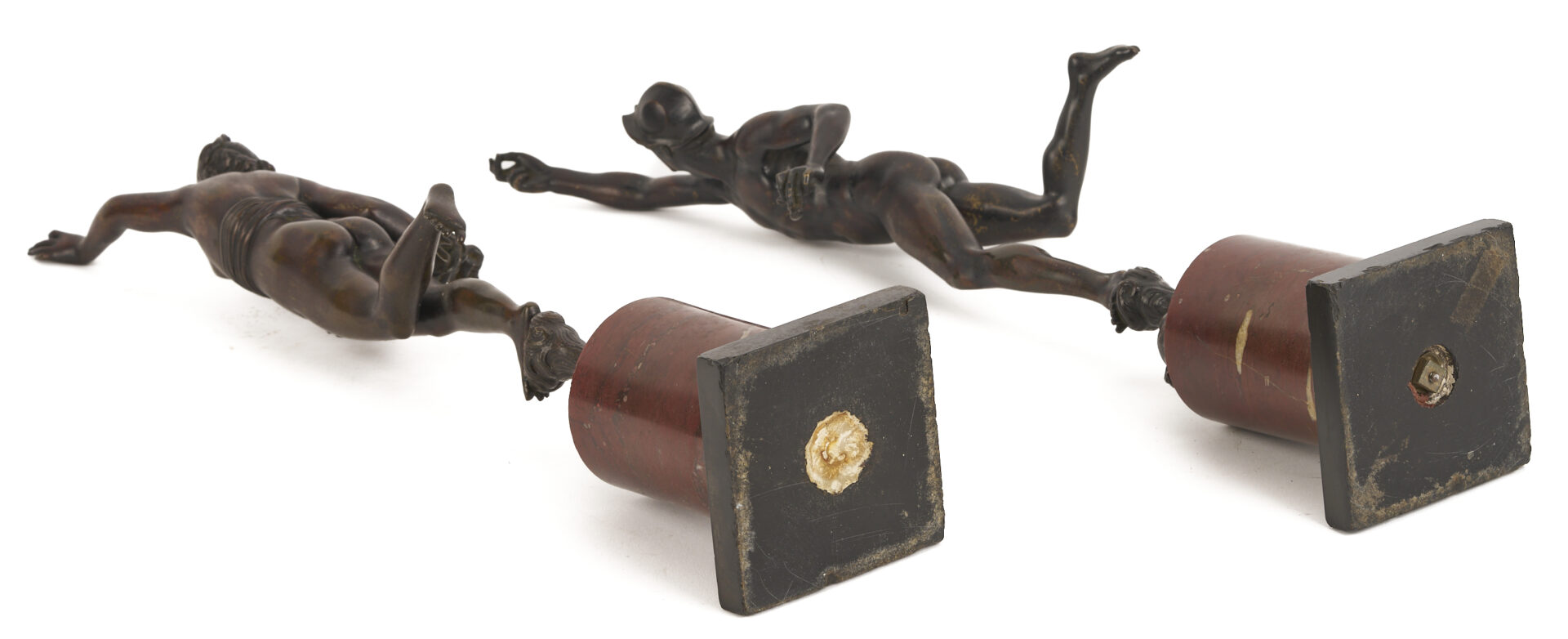 Lot 108: Pr. Bronze Grand Tour Bronze Figures Plus Pair of Urns