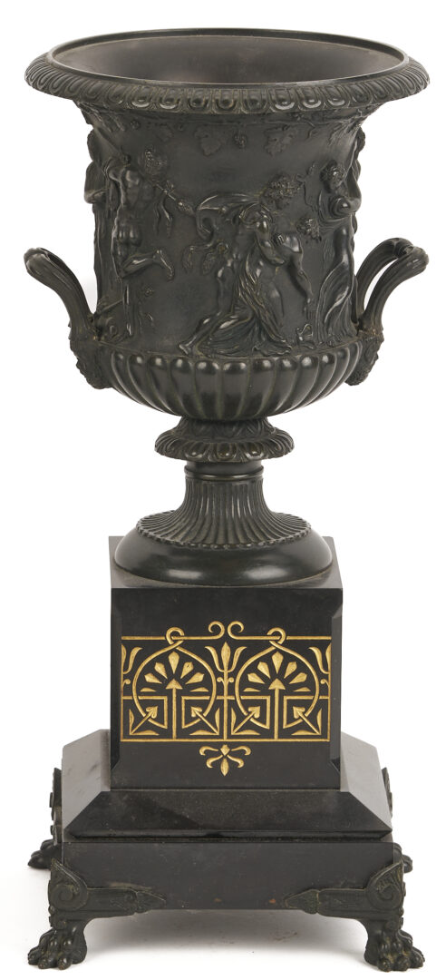 Lot 108: Pr. Bronze Grand Tour Bronze Figures Plus Pair of Urns