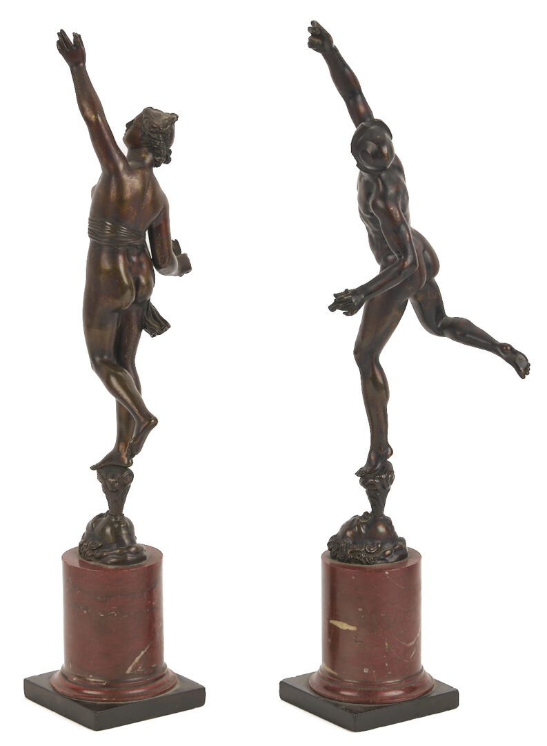 Lot 108: Pr. Bronze Grand Tour Bronze Figures Plus Pair of Urns