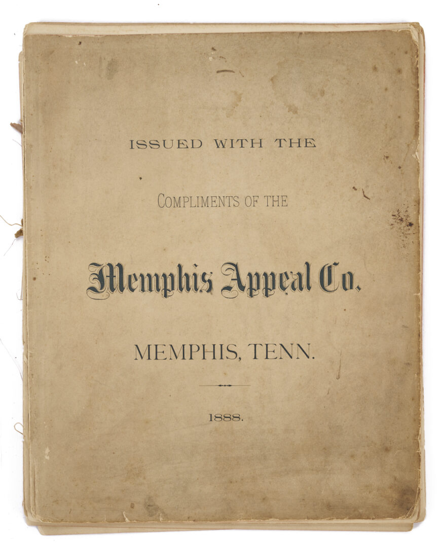 Lot 1090: Rare Memphis 1888 Publication: The City of Memphis Illustrated