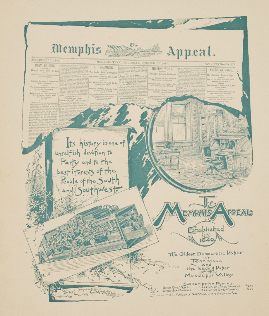 Lot 1090: Rare Memphis 1888 Publication: The City of Memphis Illustrated