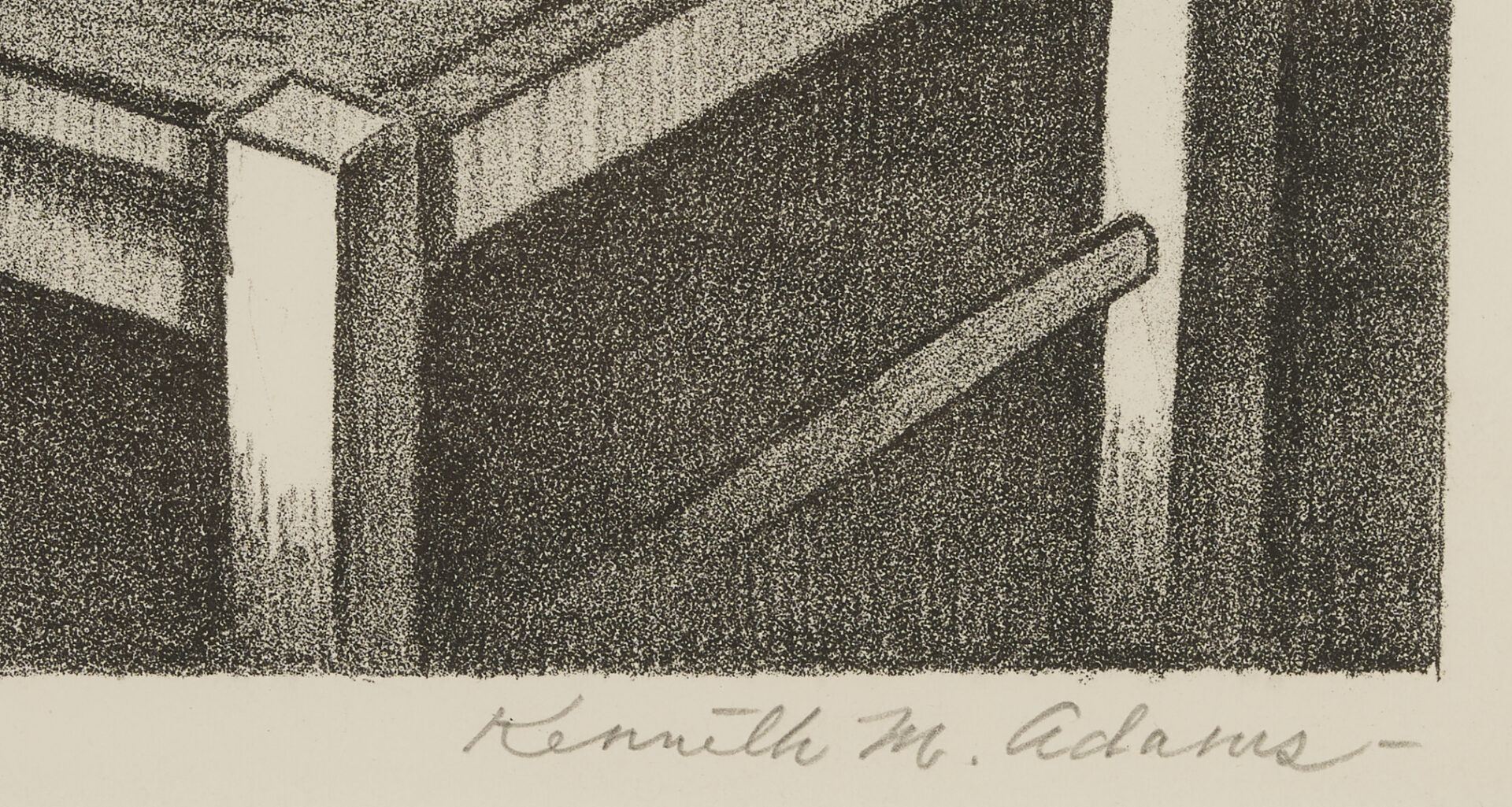 Lot 1093: Kenneth Miller Adams Lithograph, Card Players