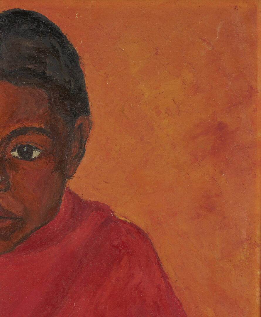 Lot 1094: Early Francisco Mora O/C Painting, Portrait of a Mexican Girl, 1947