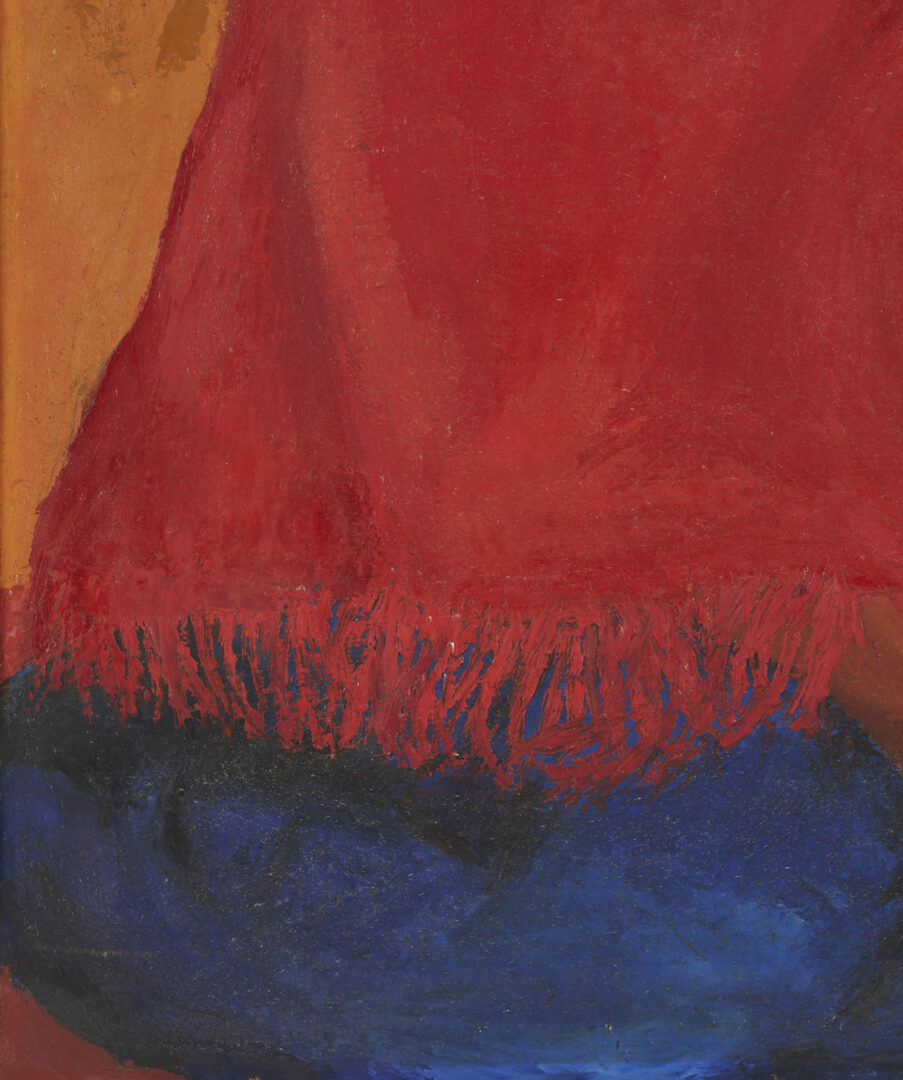 Lot 1094: Early Francisco Mora O/C Painting, Portrait of a Mexican Girl, 1947