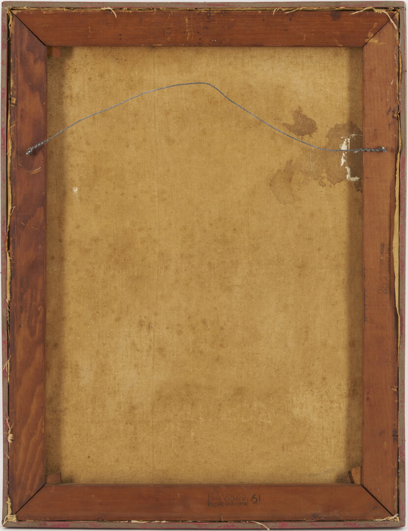 Lot 1094: Early Francisco Mora O/C Painting, Portrait of a Mexican Girl, 1947