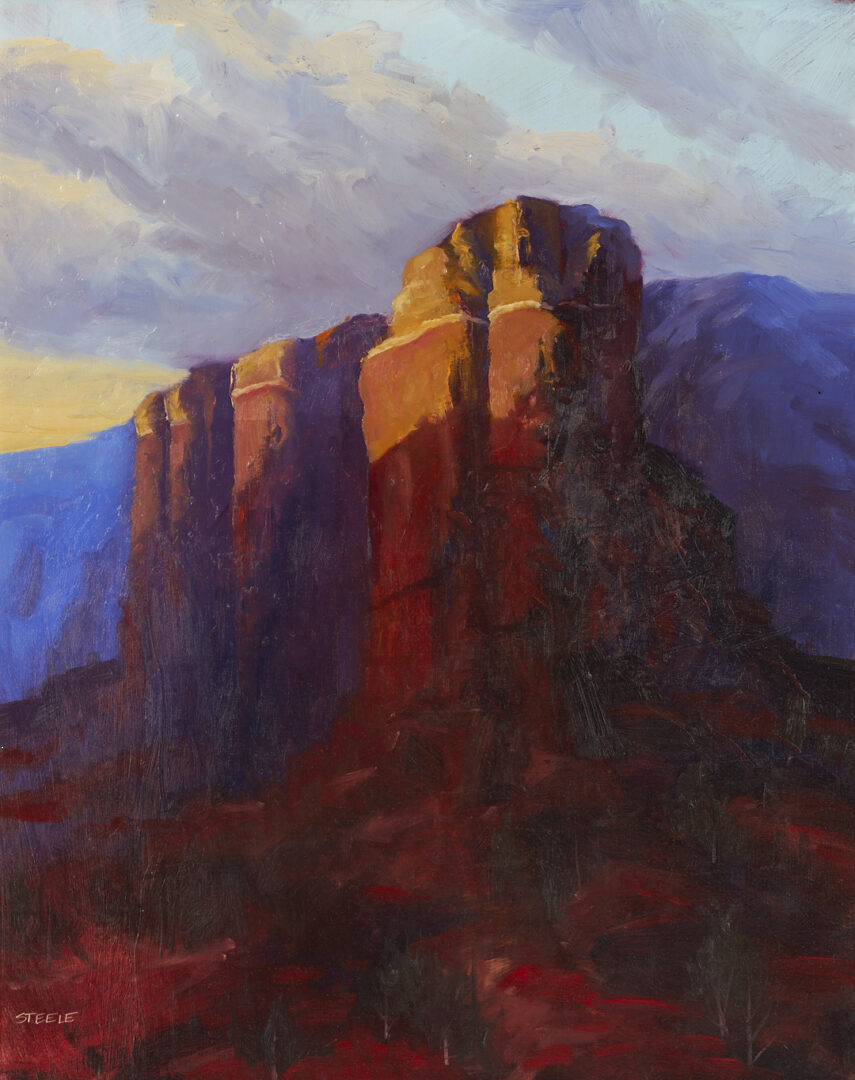 Lot 1096: 2 American Southwest Landscape Paintings, Harold Lyon & Darryl Steele