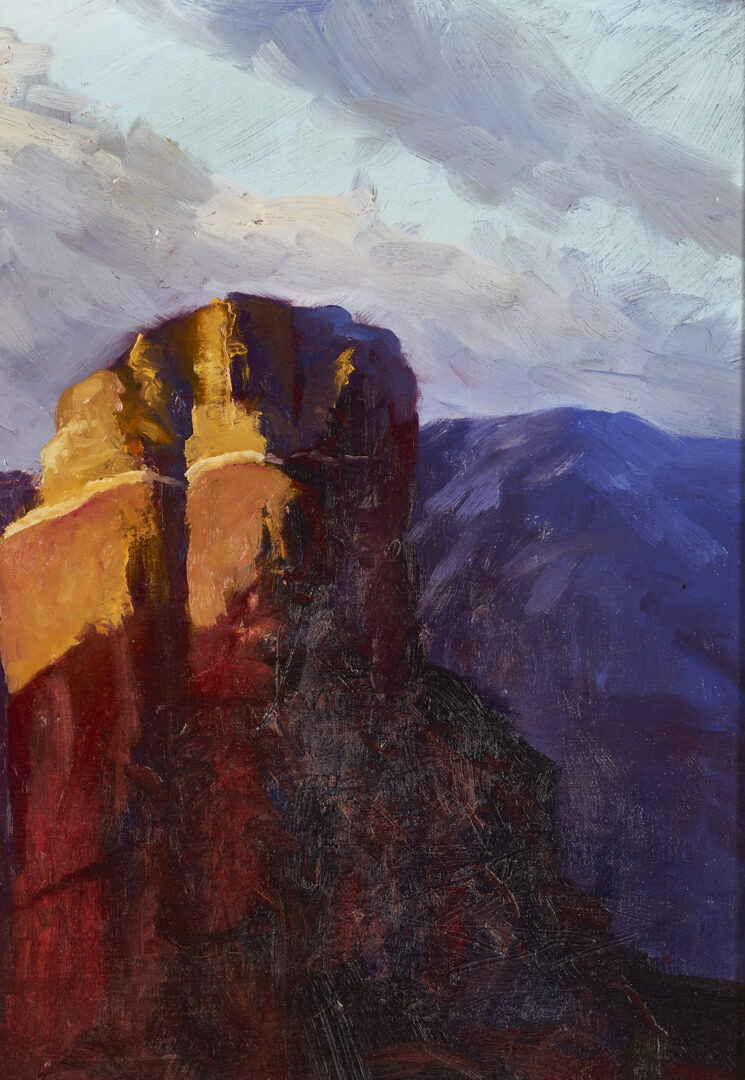Lot 1096: 2 American Southwest Landscape Paintings, Harold Lyon & Darryl Steele