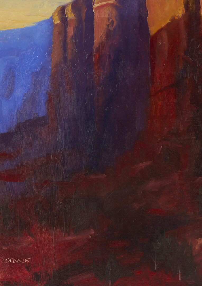 Lot 1096: 2 American Southwest Landscape Paintings, Harold Lyon & Darryl Steele