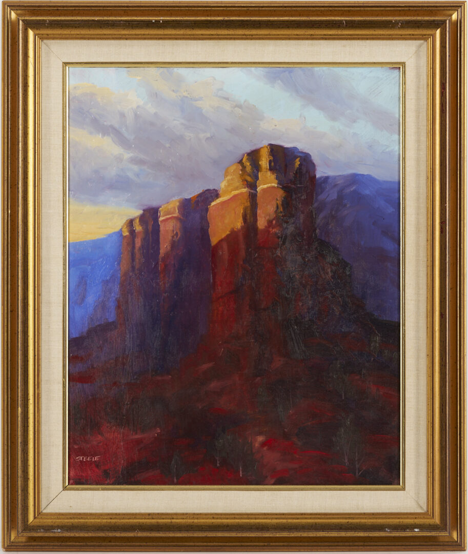 Lot 1096: 2 American Southwest Landscape Paintings, Harold Lyon & Darryl Steele