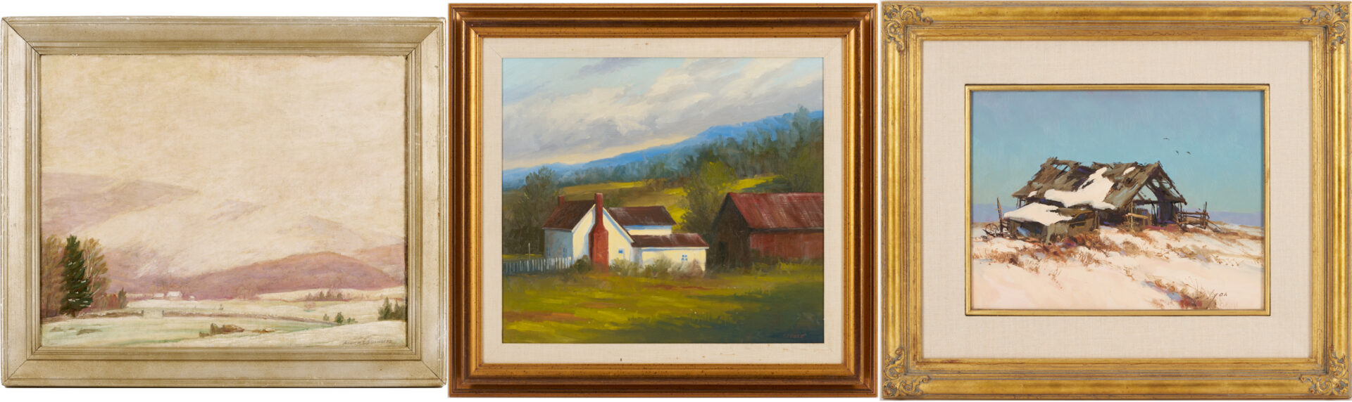 Lot 1098: 3 American Landscape Paintings: Andrew Schwartz, Darryl Steele, & Harold Lyon