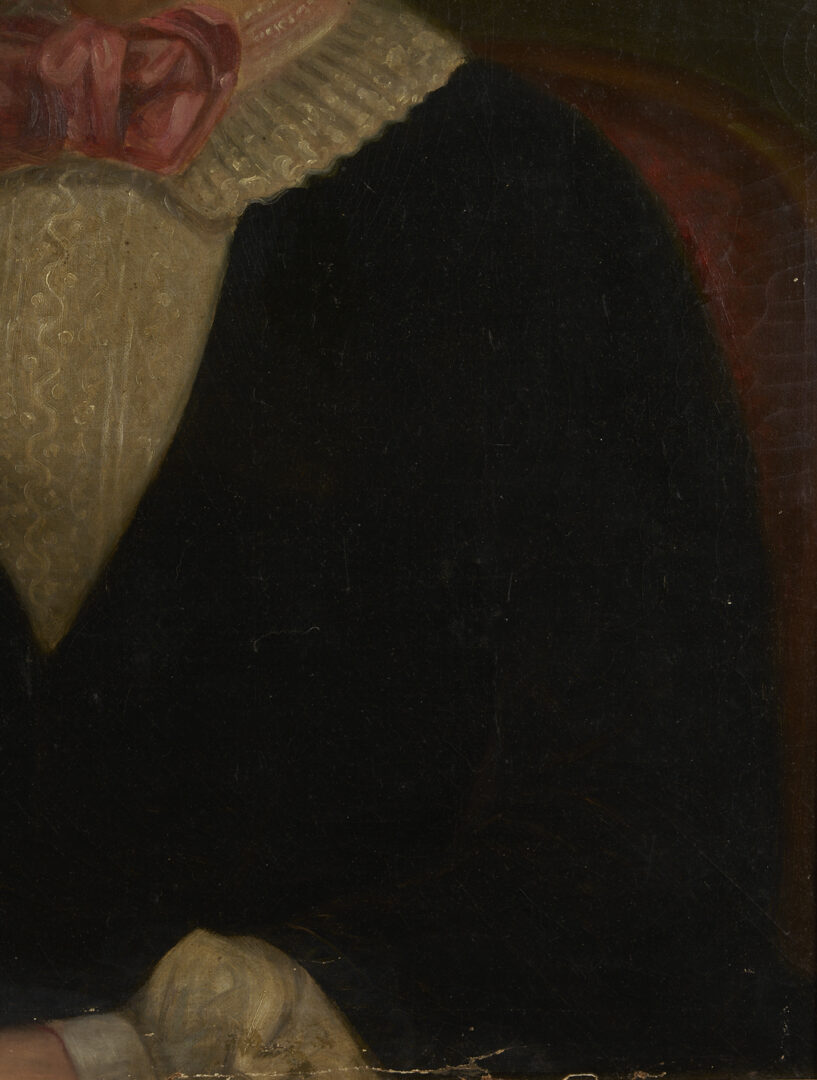 Lot 1100: Double Sided Folk Art Portrait, 2 Ladies