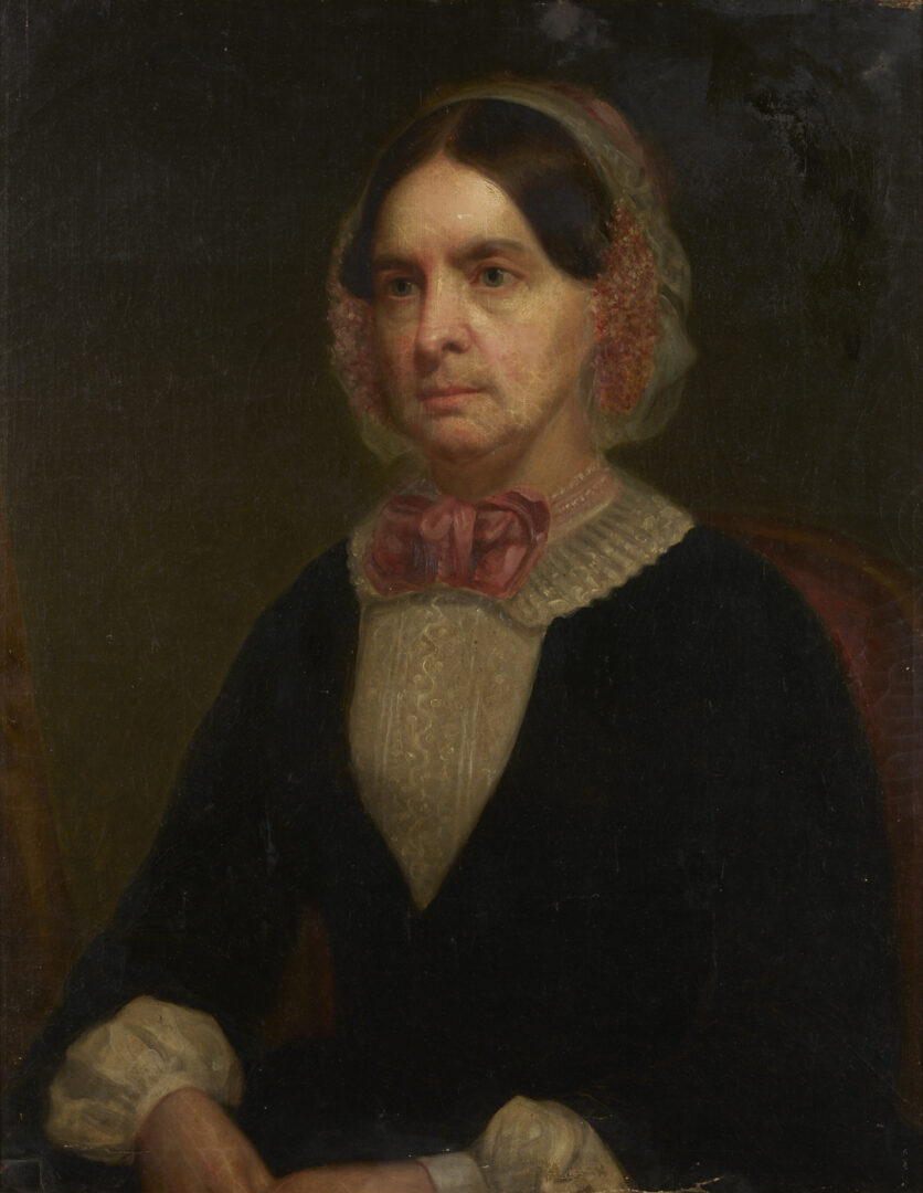 Lot 1100: Double Sided Folk Art Portrait, 2 Ladies