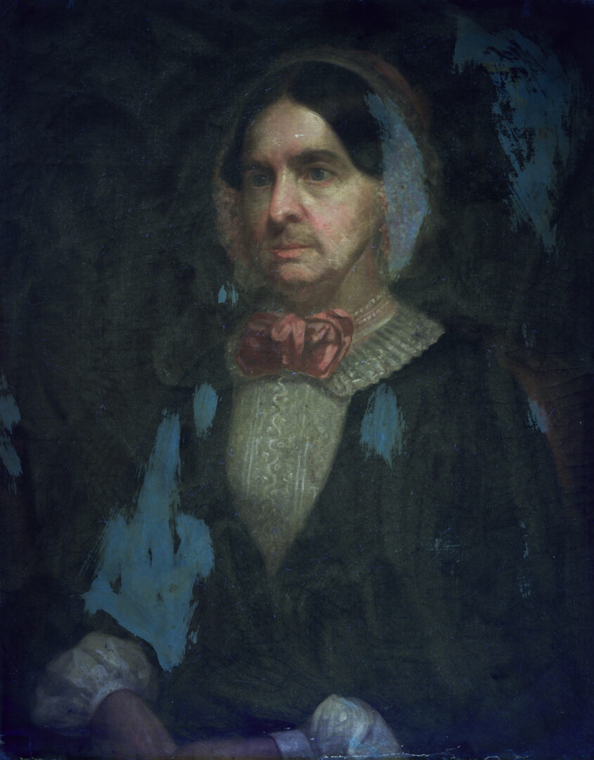 Lot 1100: Double Sided Folk Art Portrait, 2 Ladies