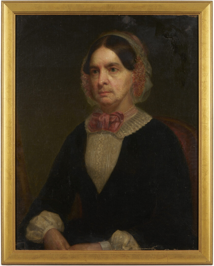 Lot 1100: Double Sided Folk Art Portrait, 2 Ladies