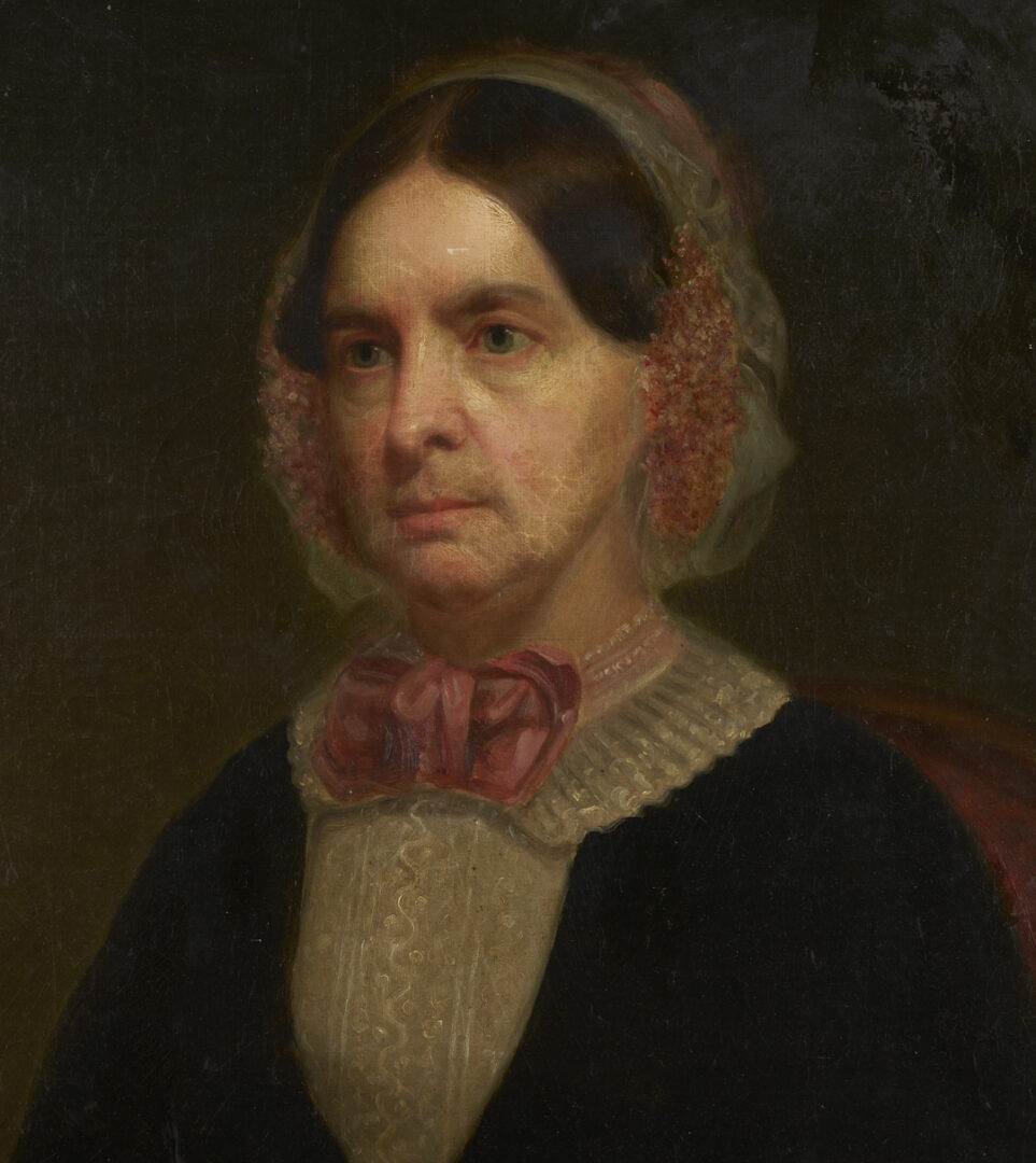 Lot 1100: Double Sided Folk Art Portrait, 2 Ladies