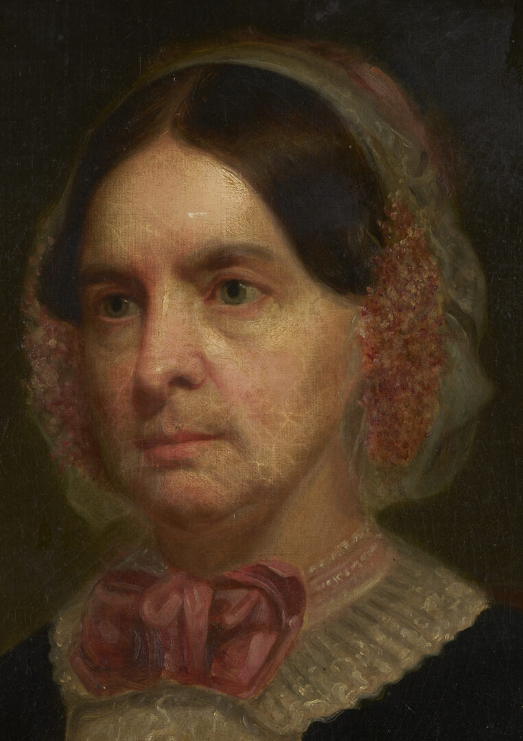 Lot 1100: Double Sided Folk Art Portrait, 2 Ladies