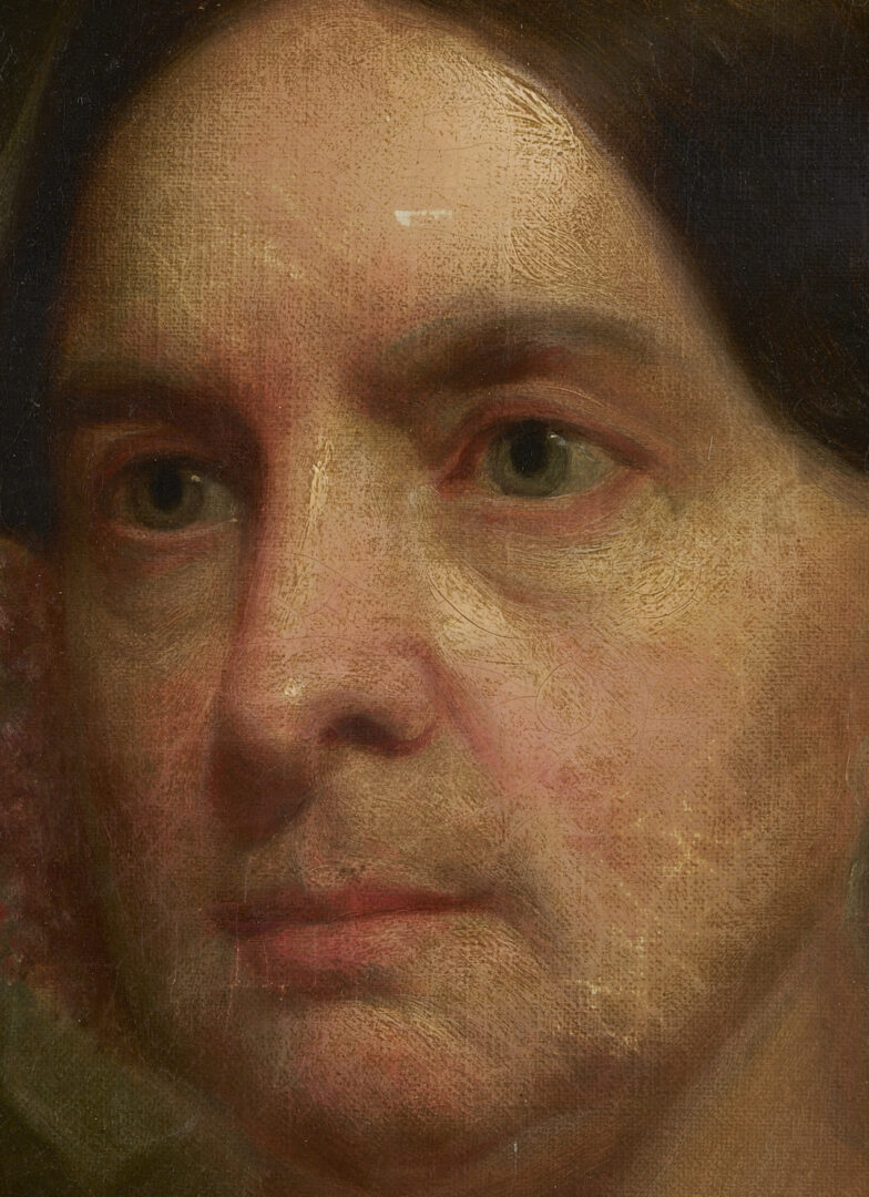 Lot 1100: Double Sided Folk Art Portrait, 2 Ladies