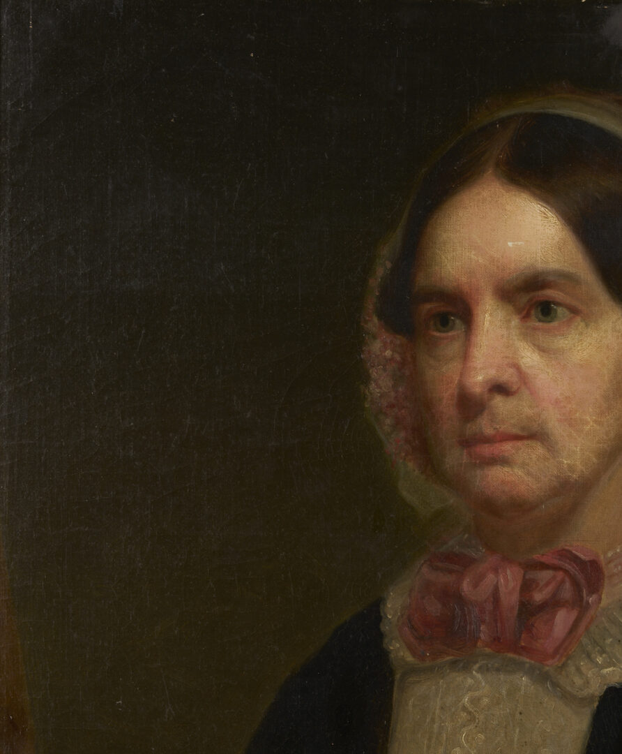 Lot 1100: Double Sided Folk Art Portrait, 2 Ladies