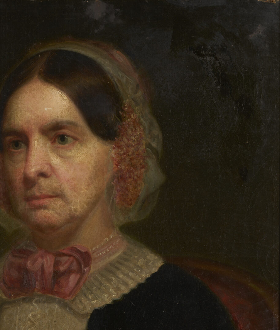 Lot 1100: Double Sided Folk Art Portrait, 2 Ladies