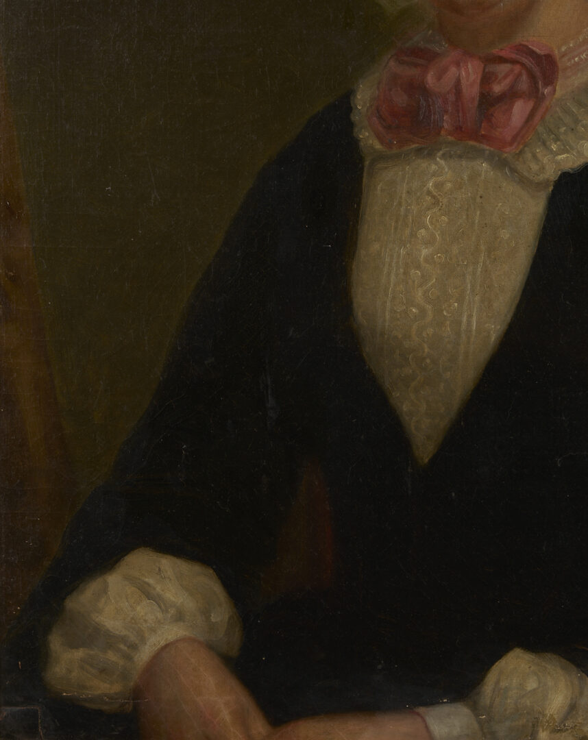 Lot 1100: Double Sided Folk Art Portrait, 2 Ladies