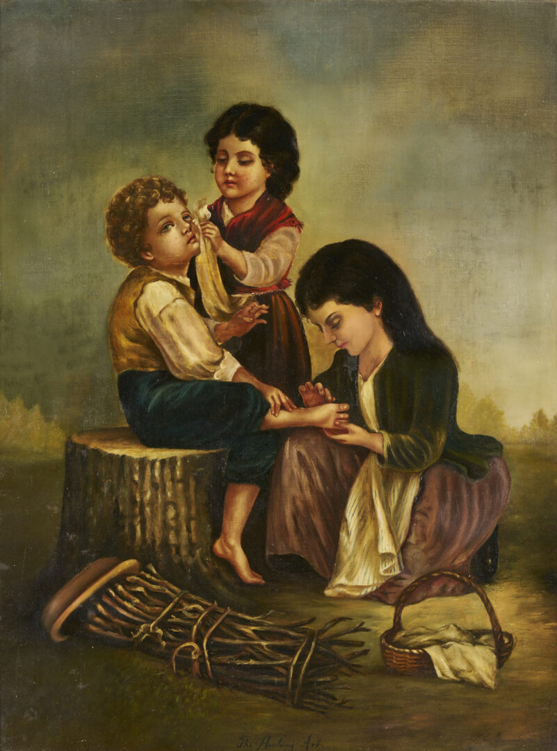 Lot 1102: F. C. Saunders O/C Painting, The Healing Art