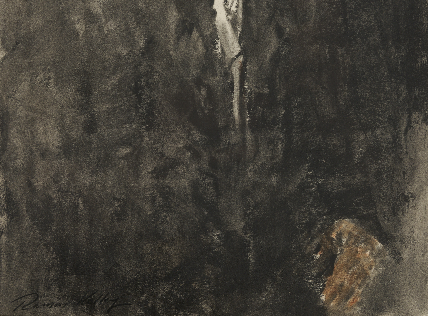 Lot 1105: 2 Ramon Kelley Conte Crayon Portrait Drawings