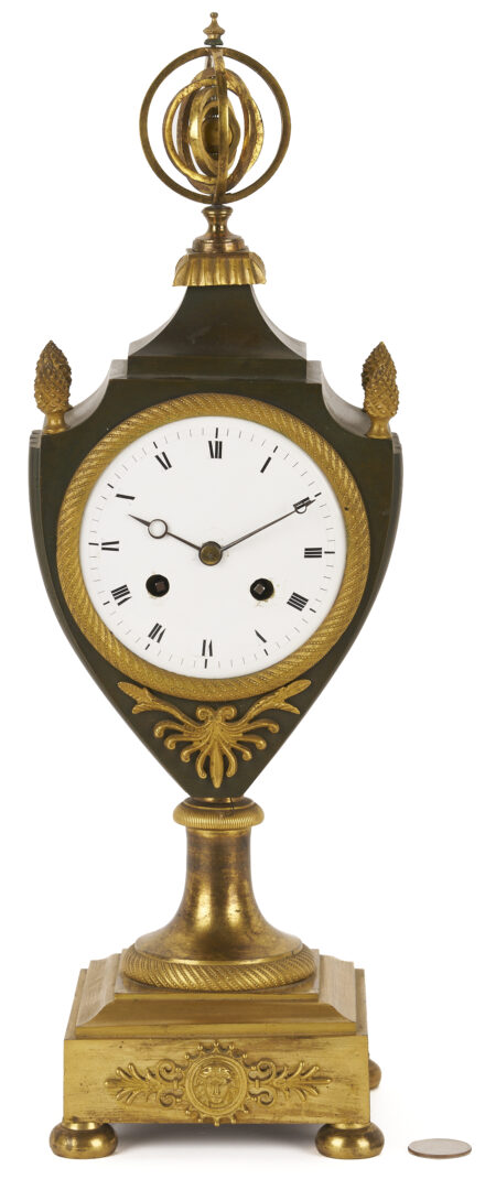 Lot 110: French Empire Urn Form Gilt Bronze Mantle Clock