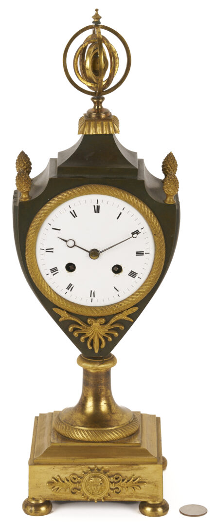 Lot 110: French Empire Urn Form Gilt Bronze Mantle Clock