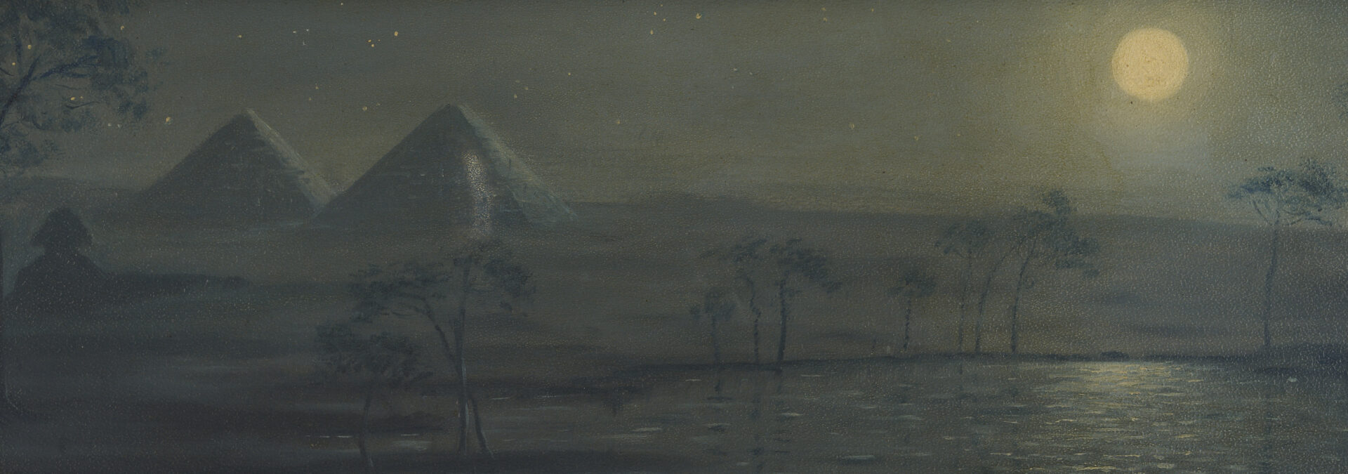 Lot 1111: Moonlit Pyramid Scene O/B signed McFadden