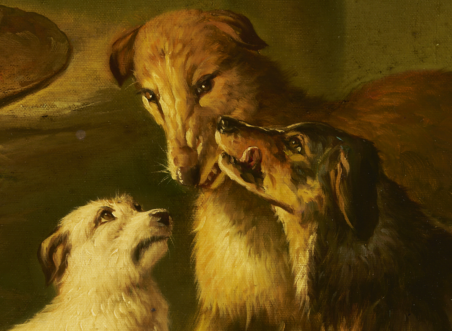 Lot 1115: O/C Painting After Edwin Landseer, A Highland Breakfast