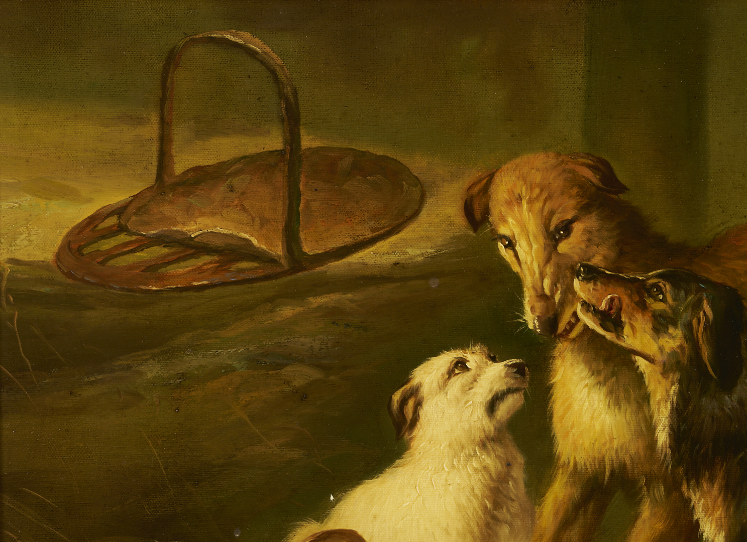 Lot 1115: O/C Painting After Edwin Landseer, A Highland Breakfast