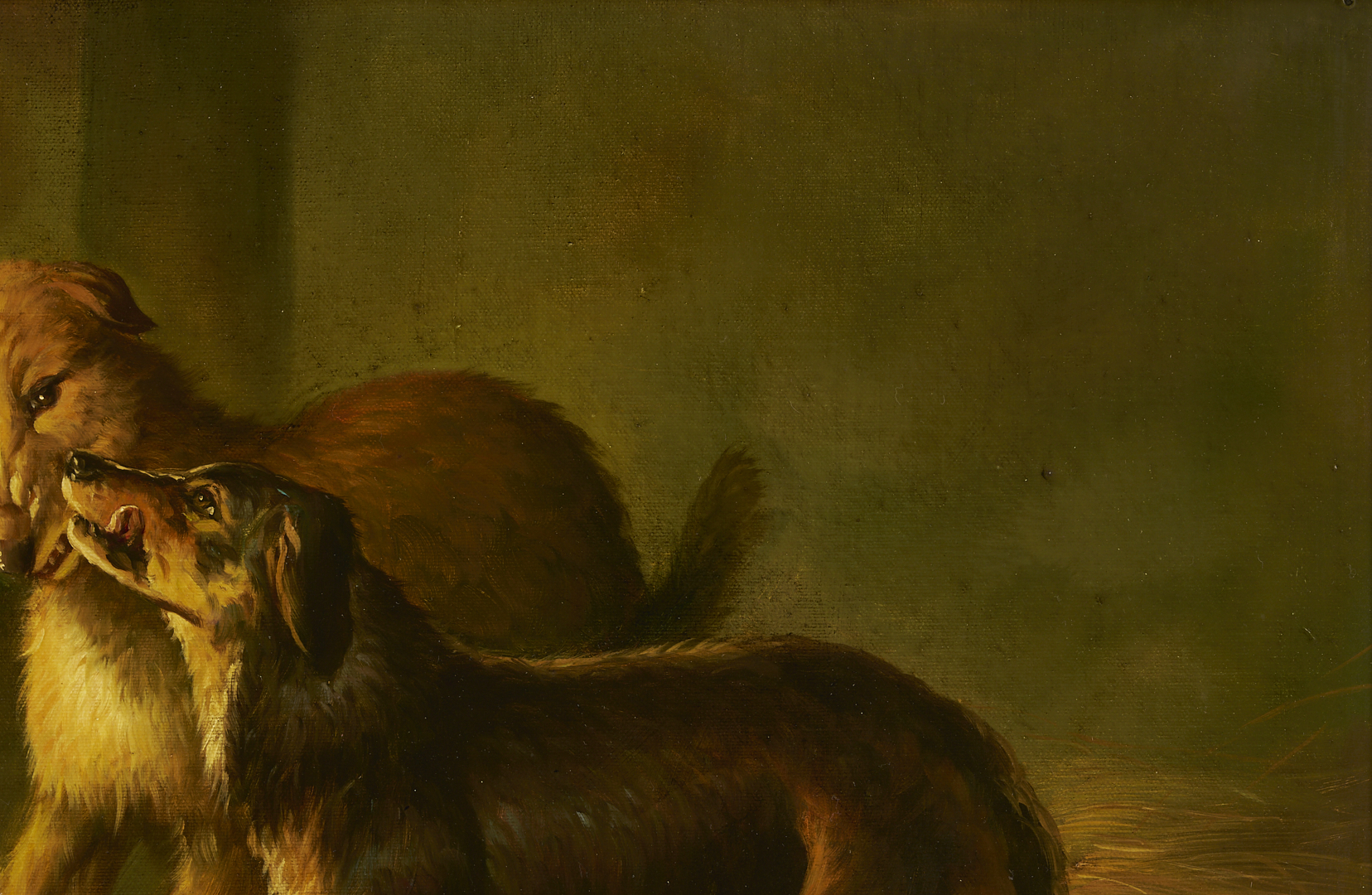 Lot 1115: O/C Painting After Edwin Landseer, A Highland Breakfast